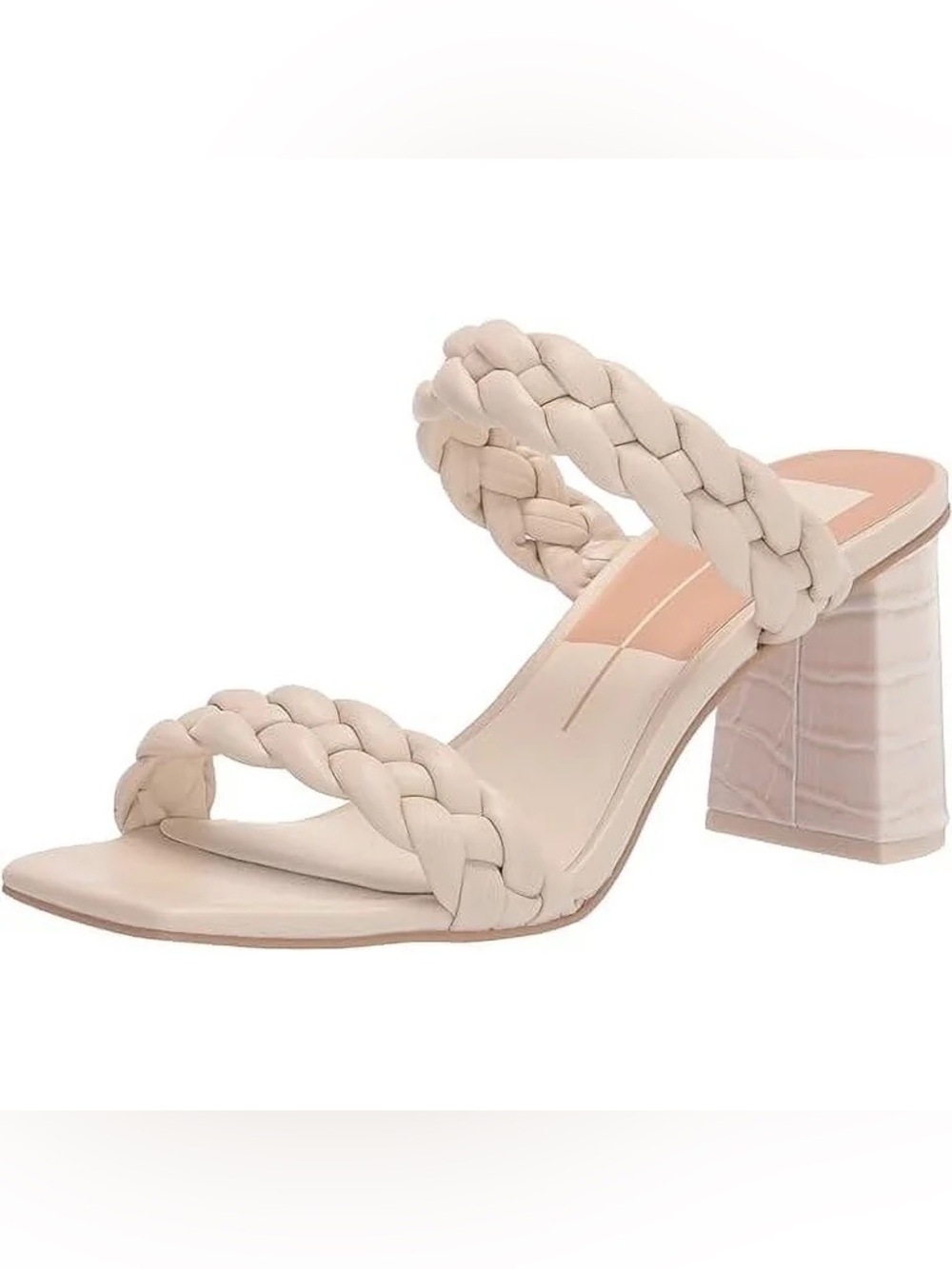 Dolce Vita Paily Braided Slide Heeled Sandal Ivory